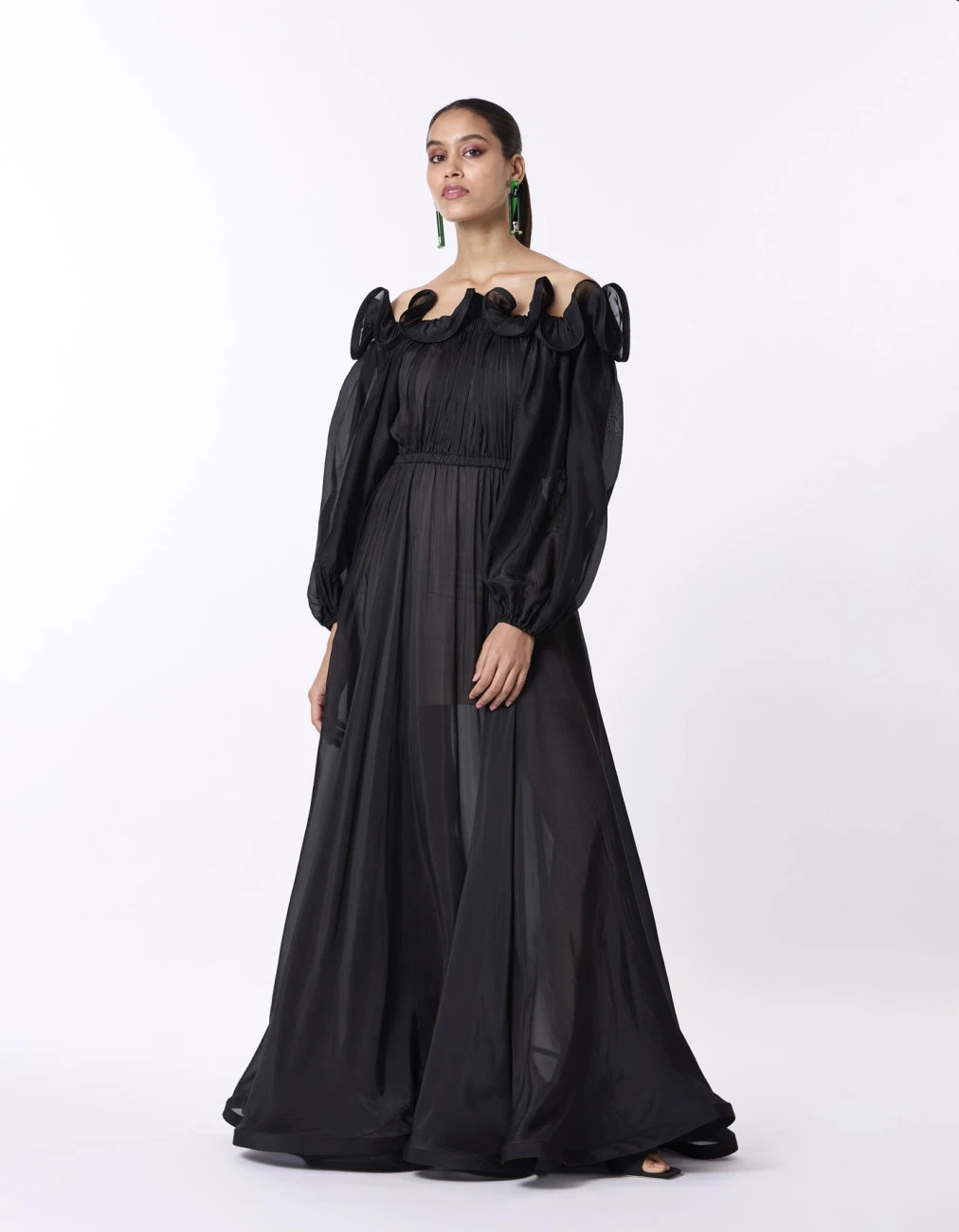 Madeline Maxi - Black Organza 3 Madeline Maxi - Black Organza