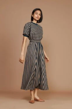 Brown And Charcoal Striped Sphara Jumpsuit -Charmers Shop 18032022mati02 3