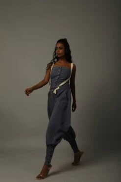 Indigo Blue Khadi Denim Jodhpuri Trouser