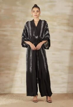 Black Almond Kaftan Wrap Jumpsuit