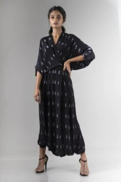 Black Raindrop Shibori Kk Jumpsuit