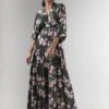 Olive Green Bougainvillea Printed Kimono Box Pleated Jumpsuit -Charmers Shop 1 28690
