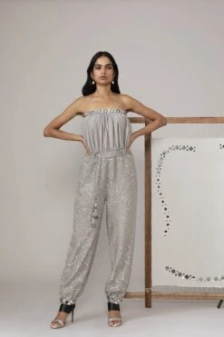 Grey Twenty Nine Festive Off Shoulder Jumpsuit