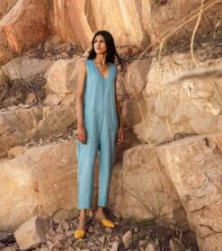 A Summer Story Ice Blue Jumpsuit