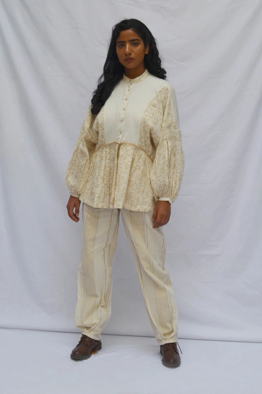 Ivory Box Pleat Sleeve Top 3 Ivory Box Pleat Sleeve Top