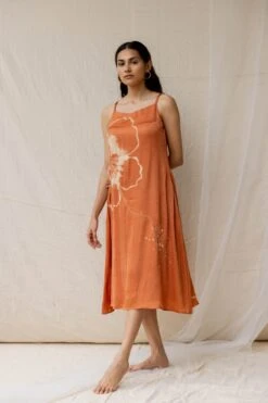 Rust Hibiscus On A Date Dress