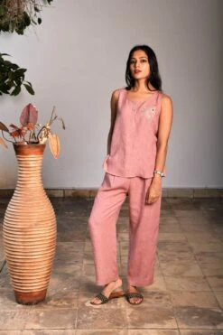 Linen Pink Top (210223)