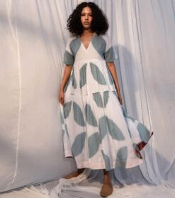 Sea Foam Green And White Seaweed Dress