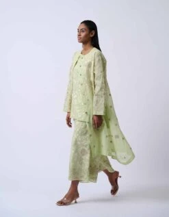 Green Embroidered Top In Handloom Cotton -Charmers Shop 20743 1