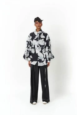 Black Ran Shirt Dress