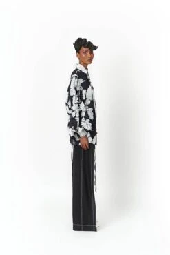 Black Ran Shirt Dress -Charmers Shop 22000bwflo013