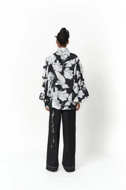 Black Ran Shirt Dress -Charmers Shop 22000bwflo01b