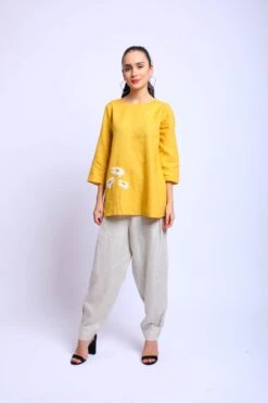 Ochre Linen Top