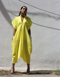 Neon Yellow Envelop Dress -Charmers Shop 22582b