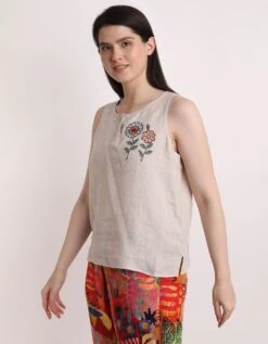 Beige Floral Embroidery Top -Charmers Shop 2310413 1