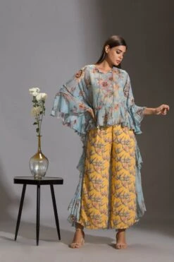 Yellow And Powder Blue Anthia Jumpsuit And Tunic -Charmers Shop 2 42295