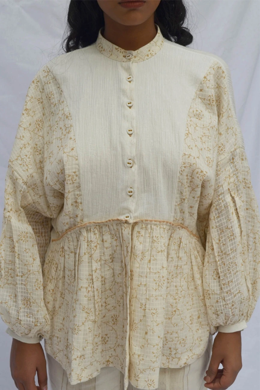 Ivory Box Pleat Sleeve Top 4 Ivory Box Pleat Sleeve Top - Image 2