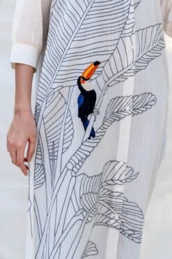 Off-white V-Neck Shirt Dress -Charmers Shop 3 37085