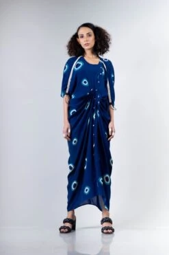 Blue Polka H/H Dress Elasticated -Charmers Shop 3 44365