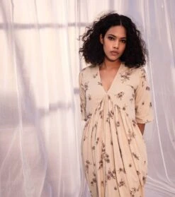 Cream Floral Terra Dress -Charmers Shop 3 45638