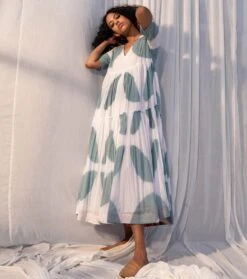 Sea Foam Green And White Seaweed Dress 9 Sea Foam Green And White Seaweed Dress -Charmers Shop 3 45639