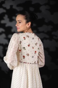 Lilly Off White Cotton Festive Dress -Charmers Shop 3 47904