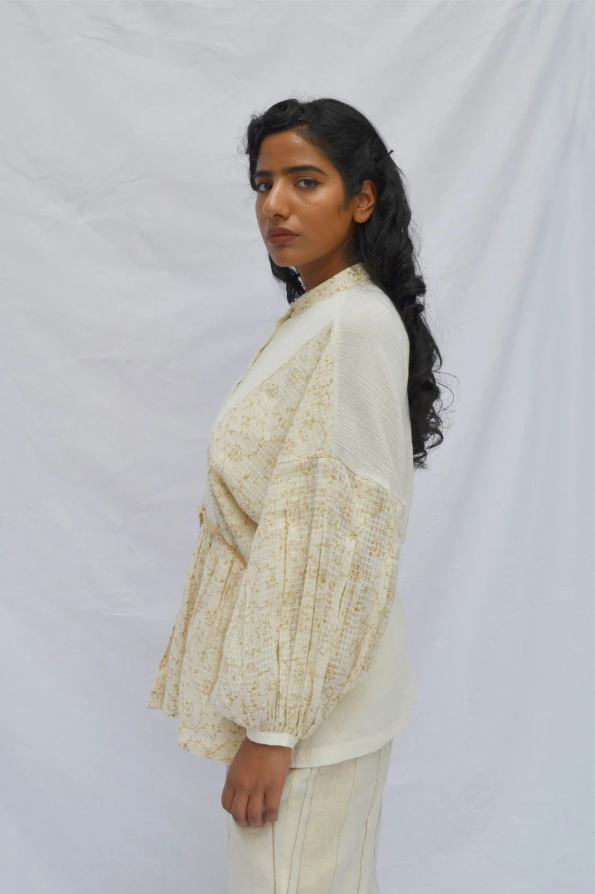 Ivory Box Pleat Sleeve Top 6 Ivory Box Pleat Sleeve Top - Image 4