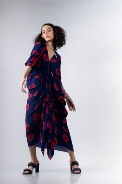 Blue/Red Shibori Kk Zipper Dress -Charmers Shop 4 28960