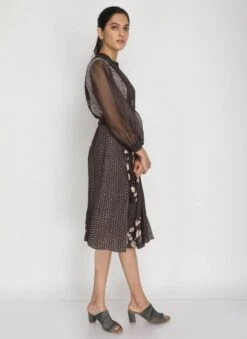 Grey Petal Print Dress -Charmers Shop 5 16342