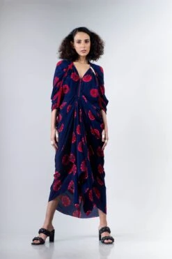 Blue/Red Shibori Kk Zipper Dress -Charmers Shop 6 5271