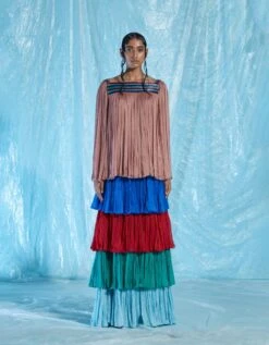 Gathered Glass Chiffon Top