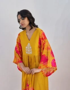 Yellow Conte Dress -Charmers Shop archpom00364