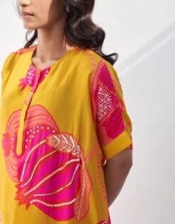 Yellow Saga Dress -Charmers Shop archpom00384