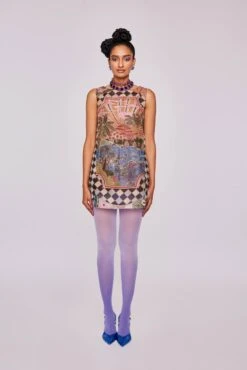Window Divergence Printed And Embellished Organza Dress
