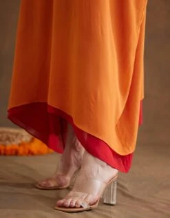 Saffron Applique Embroidered Kaftan Dress -Charmers Shop aw23nkdr065