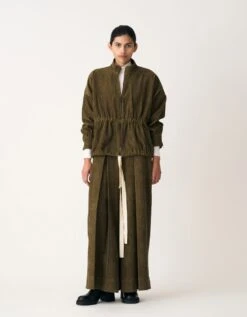 Forest Green Drawstring Top -Charmers Shop aw23t026