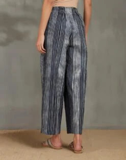 Black Shibori Stripe Pants -Charmers Shop b 17247