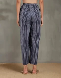 Navy Shibori Stripe Pants -Charmers Shop b 17248