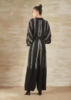Black Almond Kaftan Wrap Jumpsuit -Charmers Shop b 22309