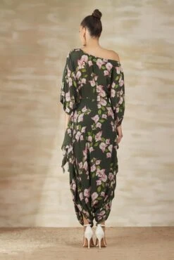 Olive BV Print Kaftan Dhoti Jumpsuit -Charmers Shop b 22316