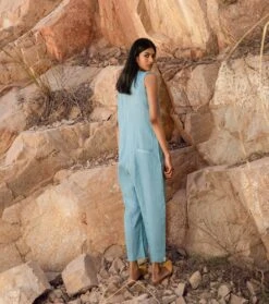 A Summer Story Ice Blue Jumpsuit -Charmers Shop b 46276