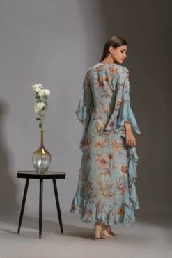 Yellow And Powder Blue Anthia Jumpsuit And Tunic -Charmers Shop b 50631