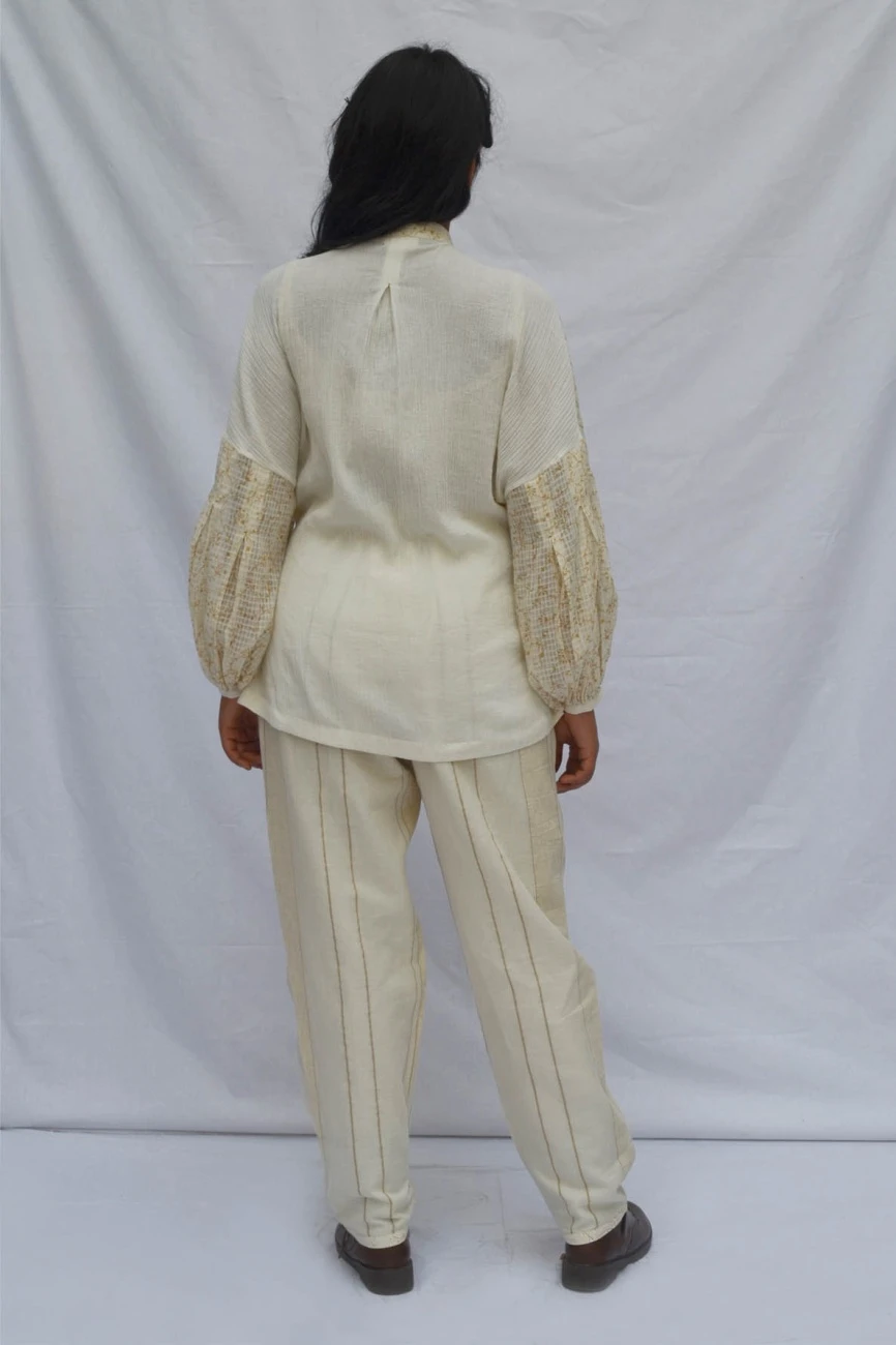 Ivory Box Pleat Sleeve Top 7 Ivory Box Pleat Sleeve Top - Image 5