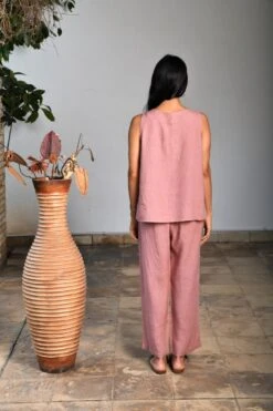 Linen Pink Top (210223) -Charmers Shop b 61737