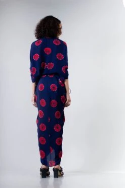 Blue/Red Shibori Kk Zipper Dress -Charmers Shop b 66587