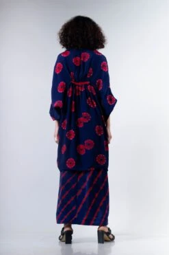 Blue/ Red Shibori Rekha 2 Midi Dress -Charmers Shop b 66589