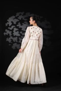 Lilly Off White Cotton Festive Dress -Charmers Shop b 71514