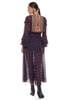 Multi Printed Dress With Slit -Charmers Shop b 74224