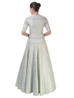 Front-Opening Embroidered Gown -Charmers Shop bo19b 1