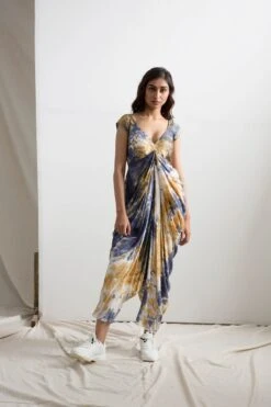 Cream , Blue & Orange Diana Jumpsuit